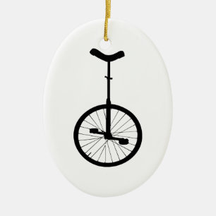 Ornamento De Cerâmica Unicycle preto