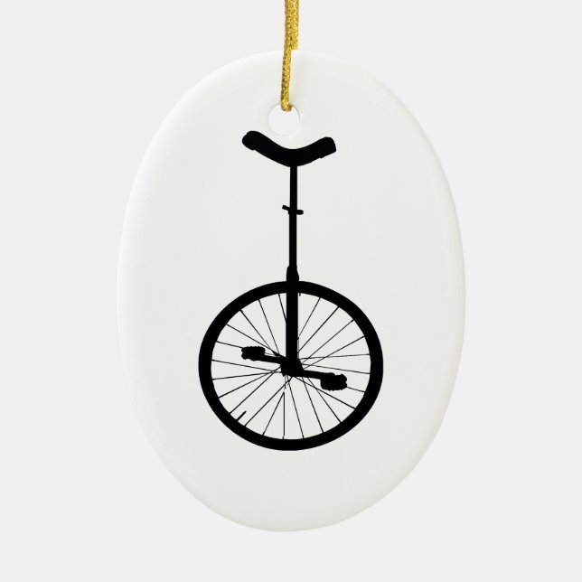 Ornamento De Cerâmica Unicycle preto (Frente)