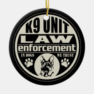 Ornamento De Cerâmica Unidade K9 nos cães que nós confiamos