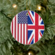 Ornamento De Cerâmica Union Jack e bandeiras dos Estados Unidos da (Tree)