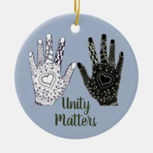 Ornamento De Cerâmica Unity Importa Mãos de Amizade