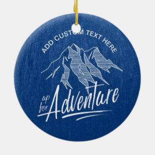 Ornamento De Cerâmica Up for Adventure Mounains White ID358