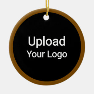 Ornamento De Cerâmica Upload de Logotipo Personalizado   Negócios Person