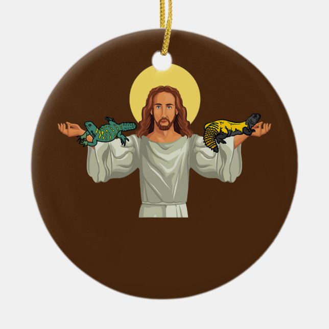 Ornamento De Cerâmica Uromastyx Reptile Spiny Taily Lizard Gecko Mãe (Frente)