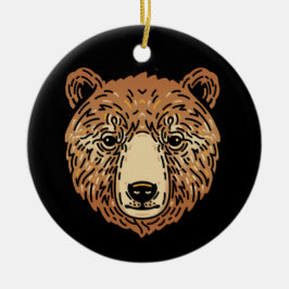 Ornamento De Cerâmica Urso Castanho para o outono