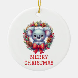 Ornamento De Cerâmica Urso Coala Fofo Natal
