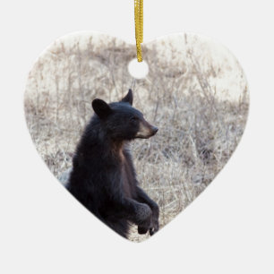 Ornamento De Cerâmica Urso Cub preto