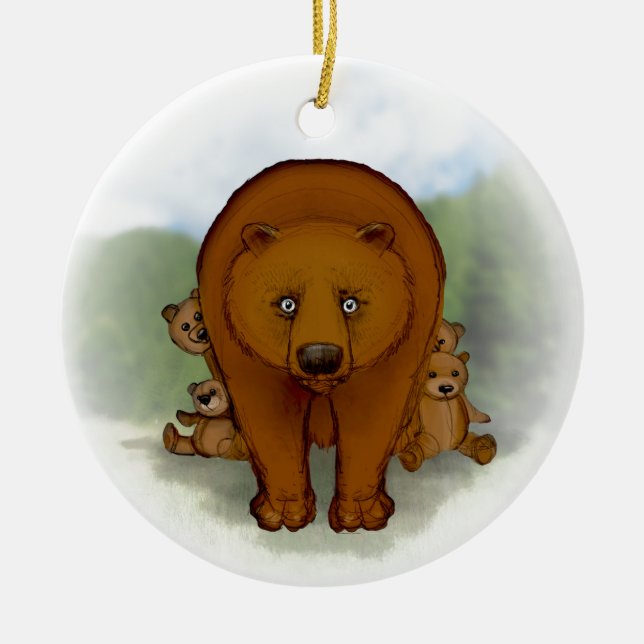 Ornamento De Cerâmica Urso da mamã (Frente)