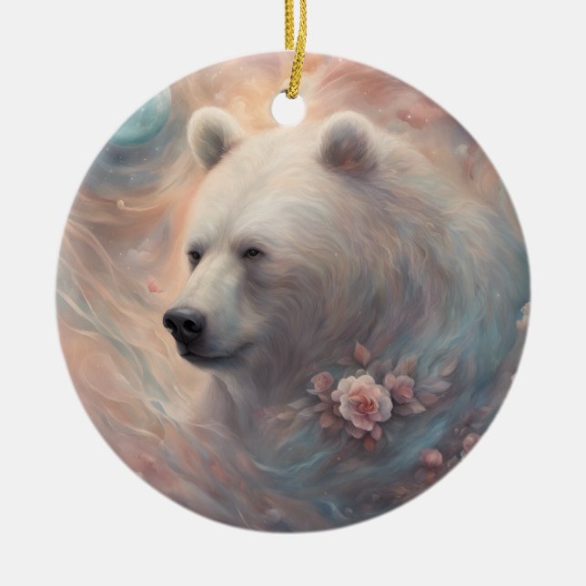 Ornamento De Cerâmica Urso de Conto de Fadas (Frente)