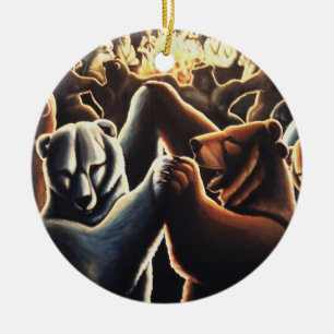 Ornamento De Cerâmica Urso de dança da lembrança do animal de partido 