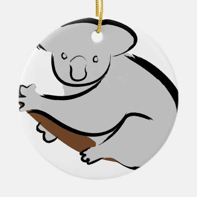 Ornamento De Cerâmica Urso de Koala na árvore (Frente)