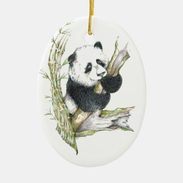 Ornamento De Cerâmica Urso de panda (Frente)