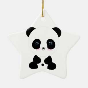 Ornamento De Cerâmica Urso de panda de cora bonito