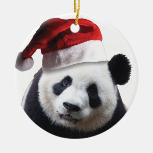Ornamento De Cerâmica Urso de Panda de Natal
