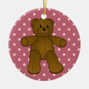 Ornamento De Cerâmica Urso de ursinho marrom bonito