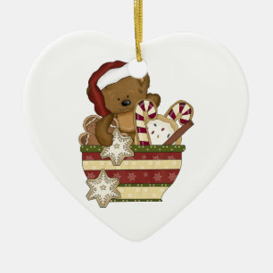 Ornamento De Cerâmica Urso doce do Natal