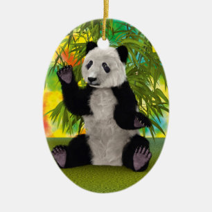 Ornamento De Cerâmica Urso Panda Fofo Kawaii Amante de Animais Presente