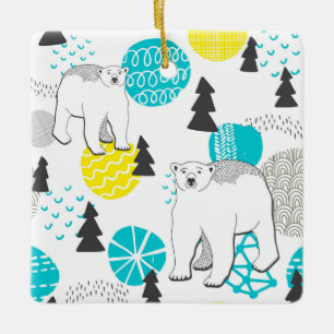 Ornamento De Cerâmica Urso polar