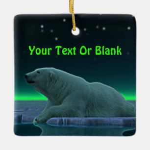 Ornamento De Cerâmica Urso Polar De Borda De Gelo