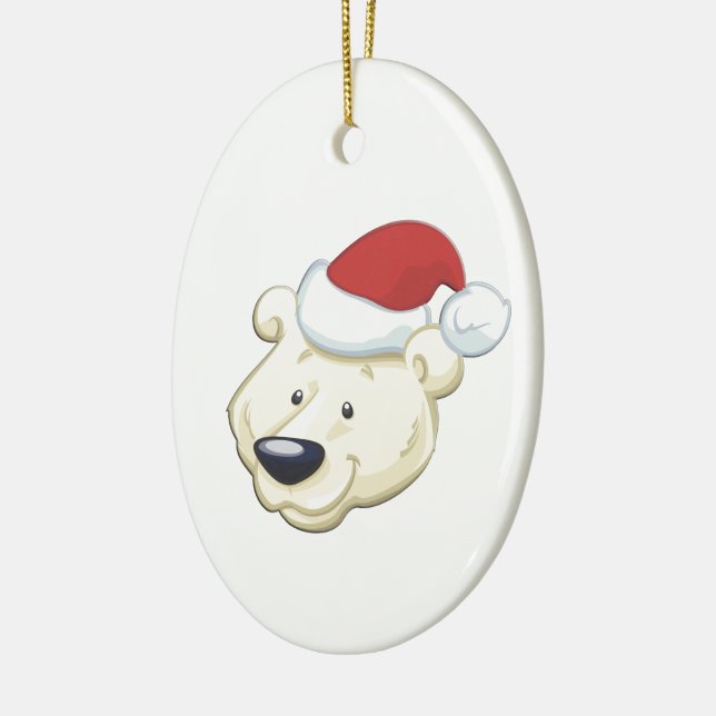 Ornamento De Cerâmica Urso Polar de Natal (Esquerda)