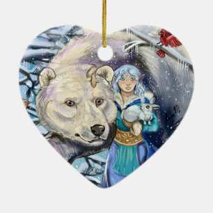 Ornamento De Cerâmica Urso Polar dos Ventos Invernos~ornamento