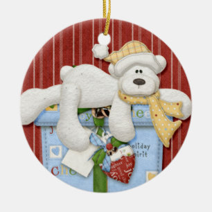 Ornamento De Cerâmica Urso Polar no Pedido de Férias do Pacote