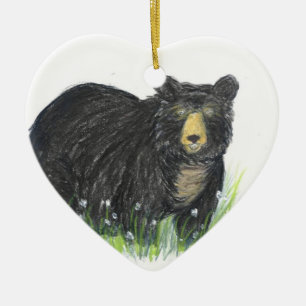 Ornamento De Cerâmica urso preto