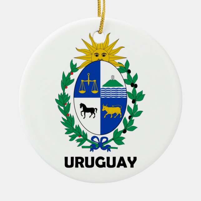 Ornamento De Cerâmica URUGUAI - emblema/bandeira/brasão/símbolo (Frente)