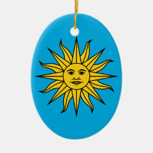 Ornamento De Cerâmica Uruguai Sol de Mayo