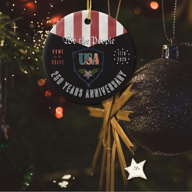 Ornamento De Cerâmica US 250 Home of the Brave Eagle (US 250 Home of the Brave Eagle Ceramic Ornament)