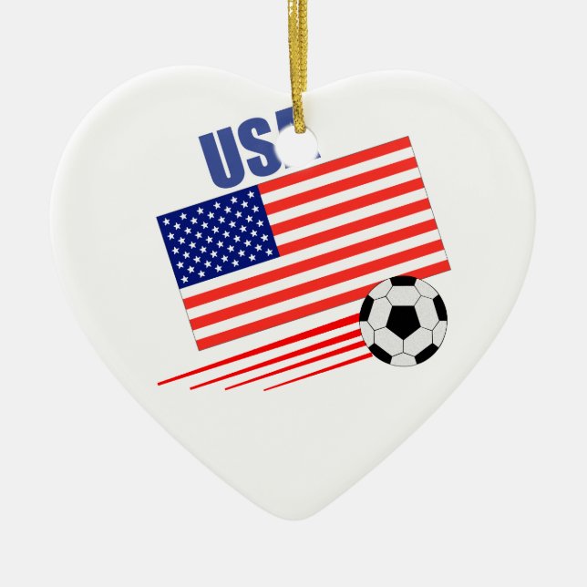 Ornamento De Cerâmica USA Soccer Team (Frente)