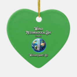 Ornamento De Cerâmica Usar Formas De Vida. Dia Mundial da Meteorologia.