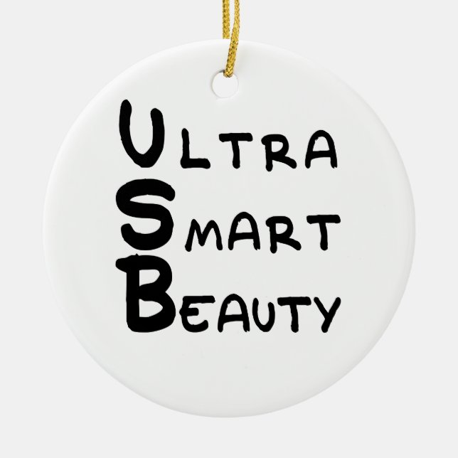 Ornamento De Cerâmica USB - Beleza Ultra Smart (Frente)