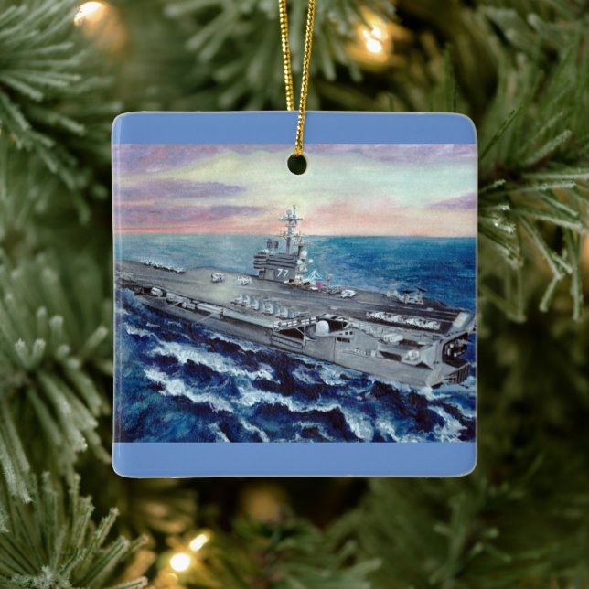 Ornamento De Cerâmica USS George Bush Ornament (Árvore)