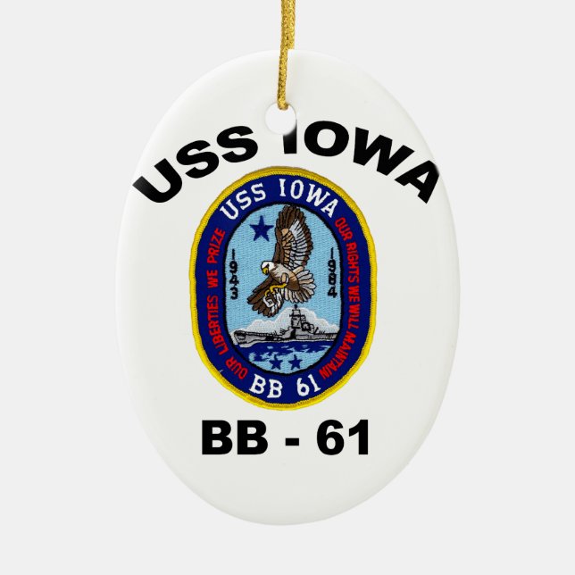 Ornamento De Cerâmica USS Iowa BB-61 (Frente)