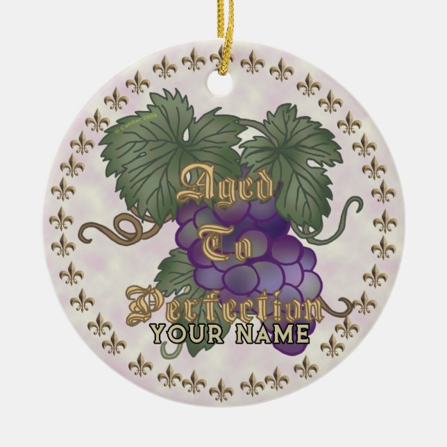 Ornamento De Cerâmica Uvas Envelhecidas à Perfeição (Frente)