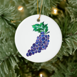 Ornamento De Cerâmica Uvas — Jesse Tree Keepape Ornament
