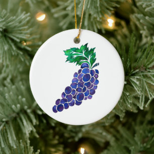 Ornamento De Cerâmica Uvas — Jesse Tree Keepape Ornament