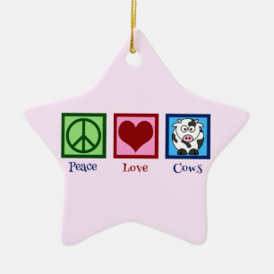 Ornamento De Cerâmica Vaca cor-de-rosa