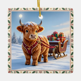 Ornamento De Cerâmica vaca das Terras Altas Natal