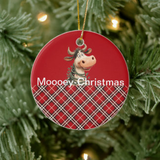 Ornamento De Cerâmica Vaca de Natal