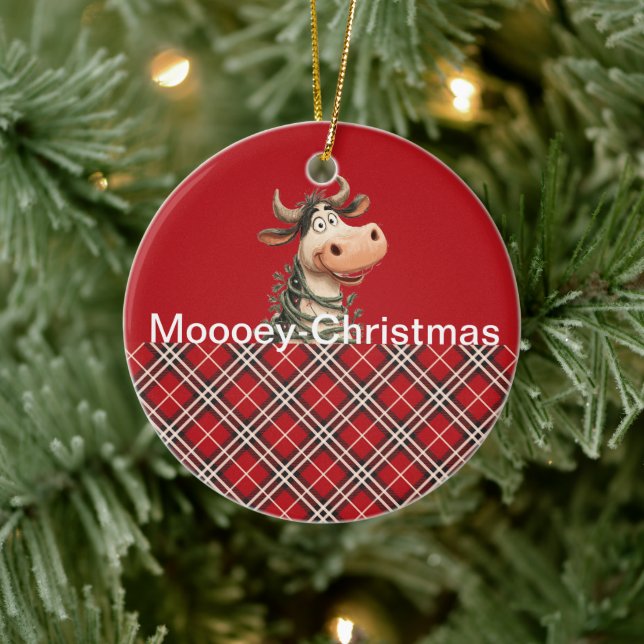 Ornamento De Cerâmica Vaca de Natal (Árvore)