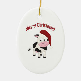 Ornamento De Cerâmica Vaca do Feliz Natal