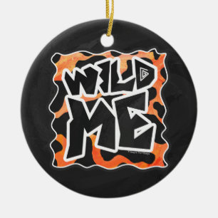 Ornamento De Cerâmica Vaca Preta e Laranja Selvagem Eu