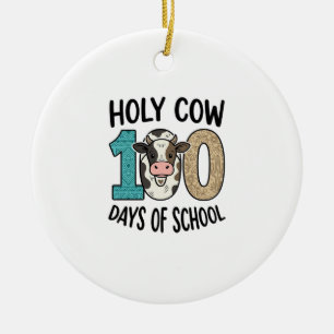 Ornamento De Cerâmica Vaca Sagrada 100 Dias de Escola Camisa de Vaca Vin