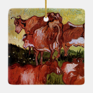 Ornamento De Cerâmica Vacas (após Jordaens) por Vincent van Gogh