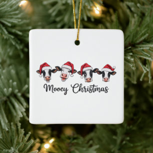 Ornamento De Cerâmica Vacas de Natal fofas mugem Xmas Bezerras Cow de Hi