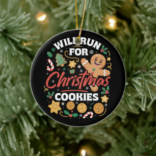 Ornamento De Cerâmica Vai Correr Por Biscoitos De Natal Piada Natalícia