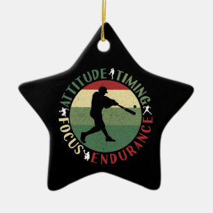 Ornamento De Cerâmica Valores Motivacionais de Equipe de Beisebol