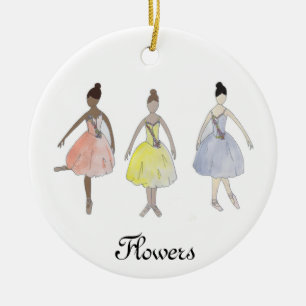 Ornamento De Cerâmica Valsa Personalizada de Nozes das Flores